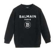 Balmain Paris Kids Black and White Logo Sweatshirt
