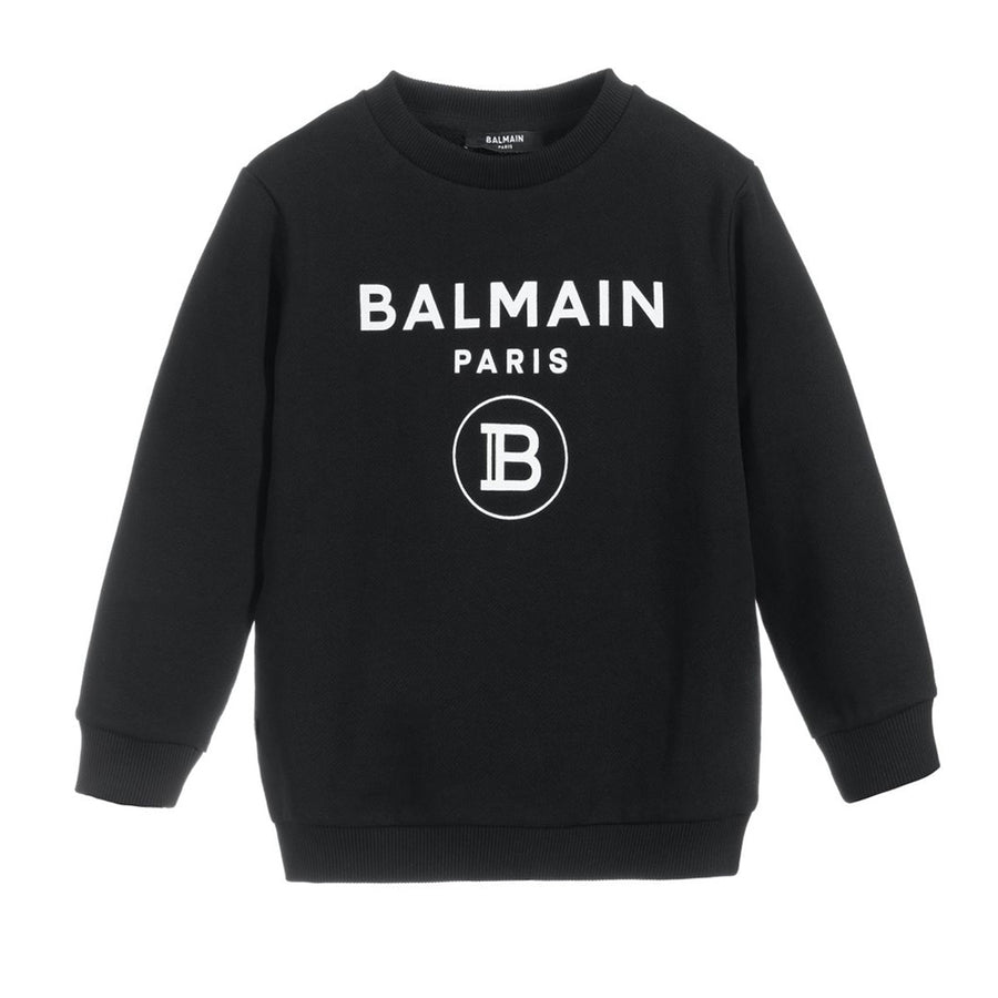 Balmain Paris Kids Black and White Logo Sweatshirt