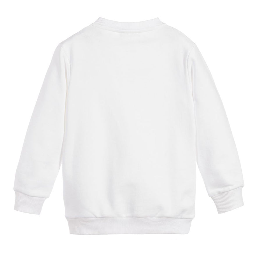 Balmain Kids  White and Black Logo Sweatshirt