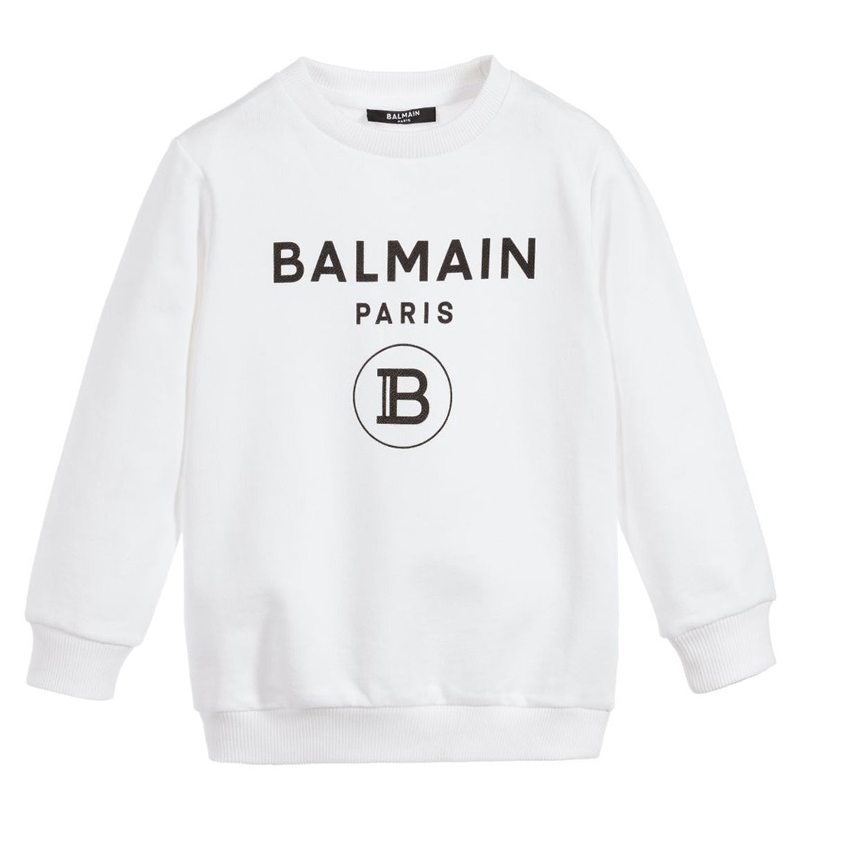 Balmain Kids cropped sequin-logo hoodie - White