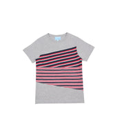 Lanvin Kids Stripe Design Grey T-Shirt - Retro Designer Wear