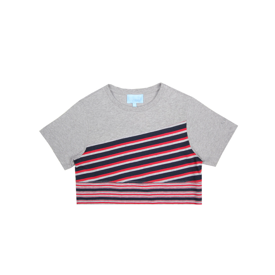 Lanvin Kids Stripe Design Grey T-Shirt - Retro Designer Wear