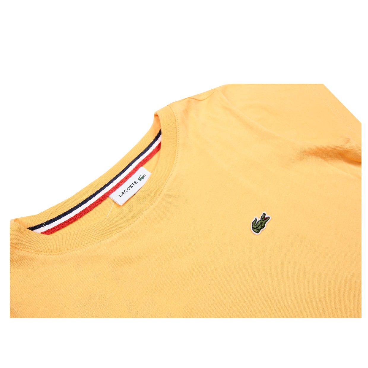 Lacoste Kids Signature Logo Orange T-Shirt close logo 