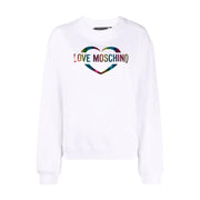 Love Moschino White Rainbow Logo Sweater
