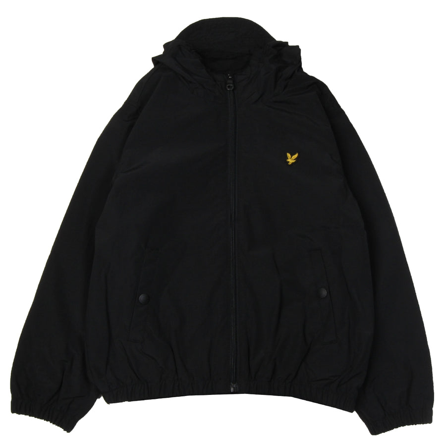 Lyle & Scott Junior Black Lightweight Hooded Jacket front 