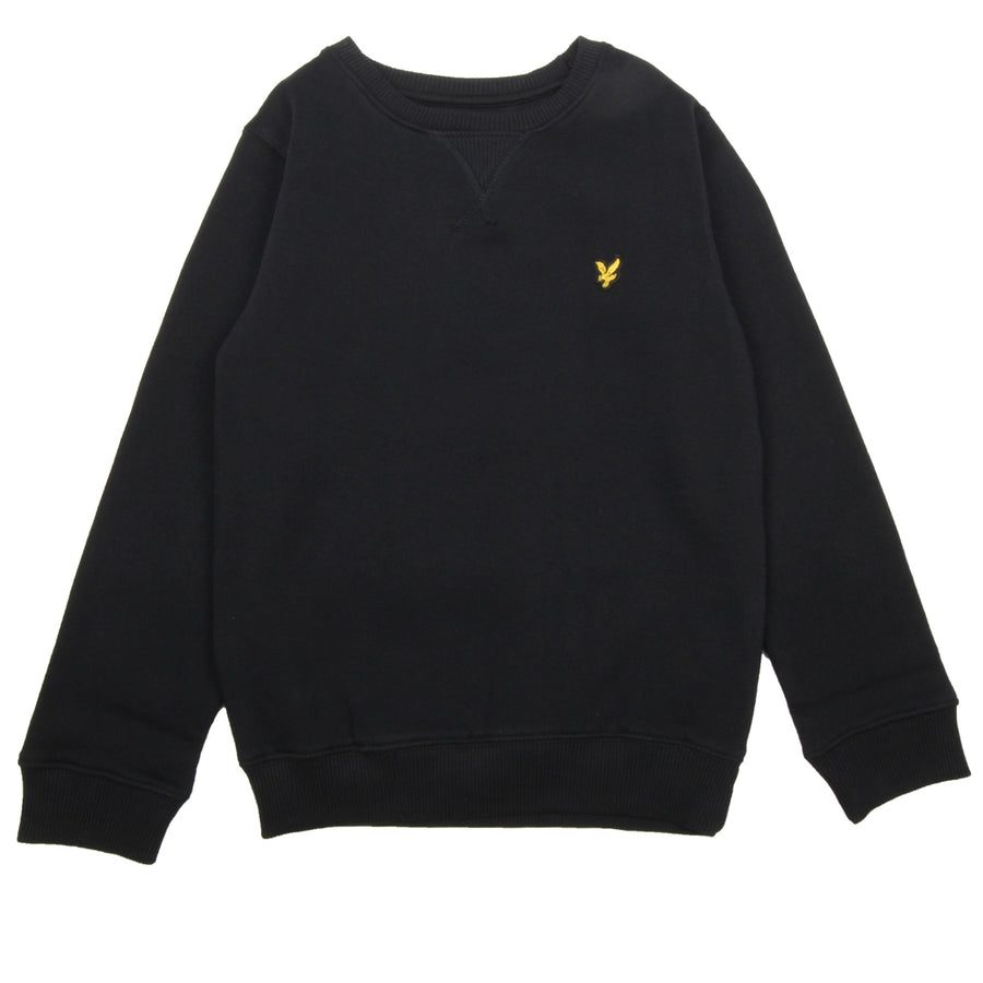 Lyle & Scott Junior Black Crew Neck Sweatshirt front 