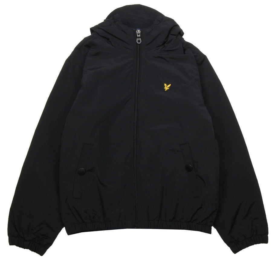 Lyle & Scott Junior Hooded Padded Black Jacket Front 