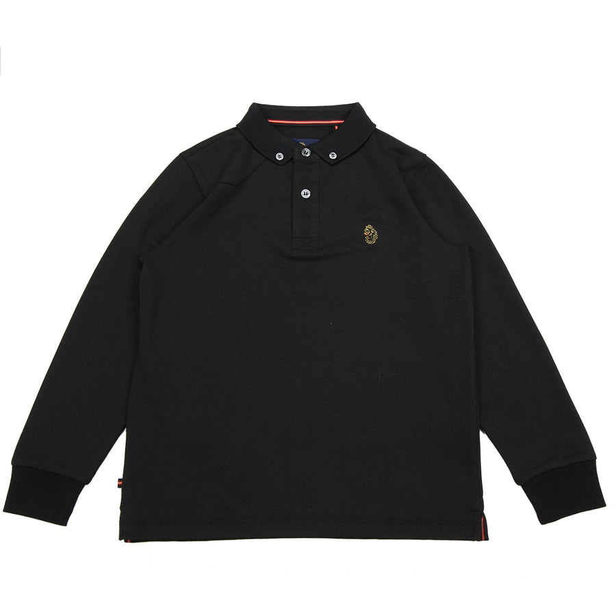 Luke 1977 Junior Black Long Sleeve Polo Shirt Front