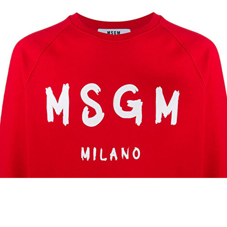 MSGM White Logo Print Sweatshirt