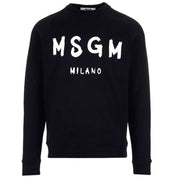 MSGM Black Logo Print Sweatshirt
