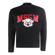 MSGM Black Logo Tiger Print Sweatshirt