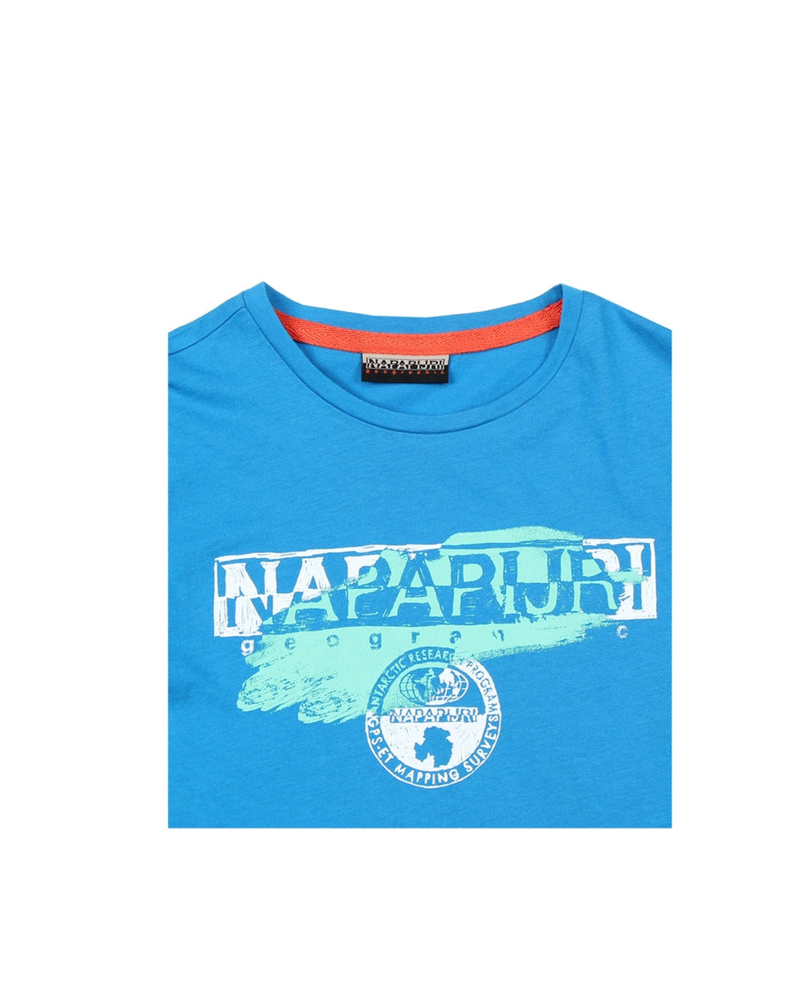 Napapijri Junior Turquoise Shadow T-Shirt - Retro Designer Wear
