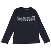 Napapijri Junior Navy Soli Long sleeve T-shirt front 