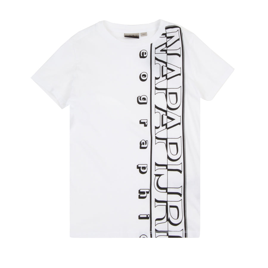 Napapijri Junior Vertical Logo White T-shirt