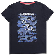 Napapijri Junior Keep On Track Navy T-Shirt Front