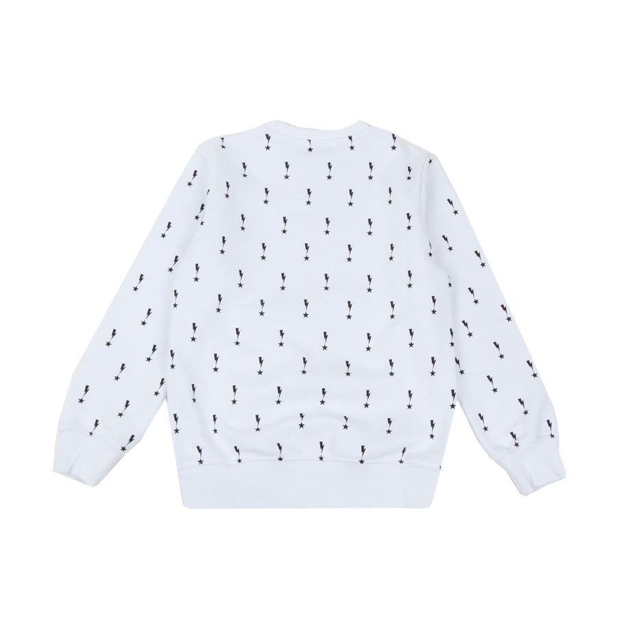 Neil Barrett Kids White Thunderbolt Star Motif Sweatshirt