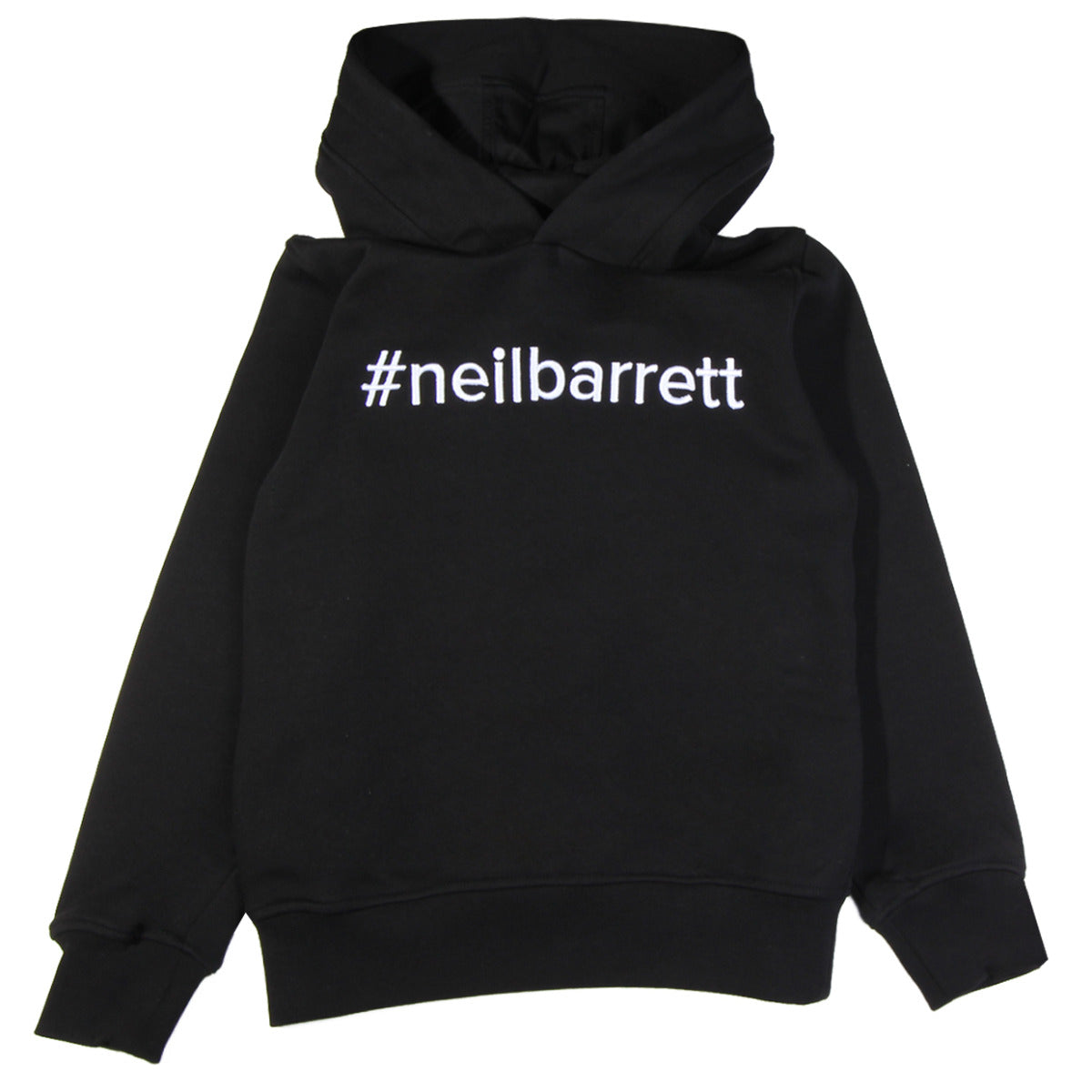 Neil Barrett Kids Black Logo Print Hoodie front 