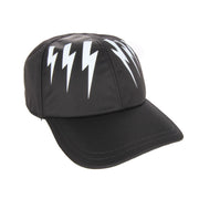 Neil Barrett Black Thunderbolt Print Nylon Cap