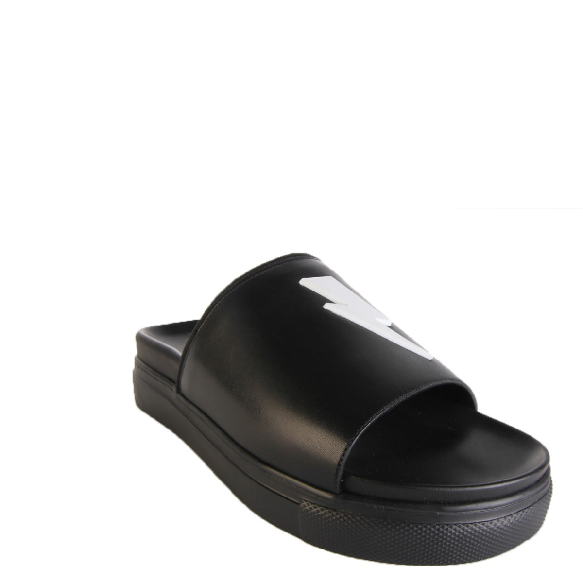 Neil Barrett Black Basket Stripe Slider Retro Designer Wear