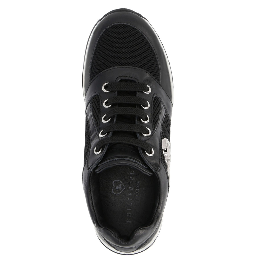 Philipp Plein Junior Black Skull Runner Trainers 