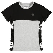 Philipp Plein Junior Black Embossed Logo T-shirt  front 