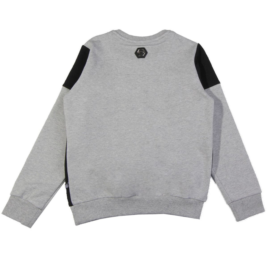 Philipp Plein Junior Grey Embossed Logo Sweatshirt