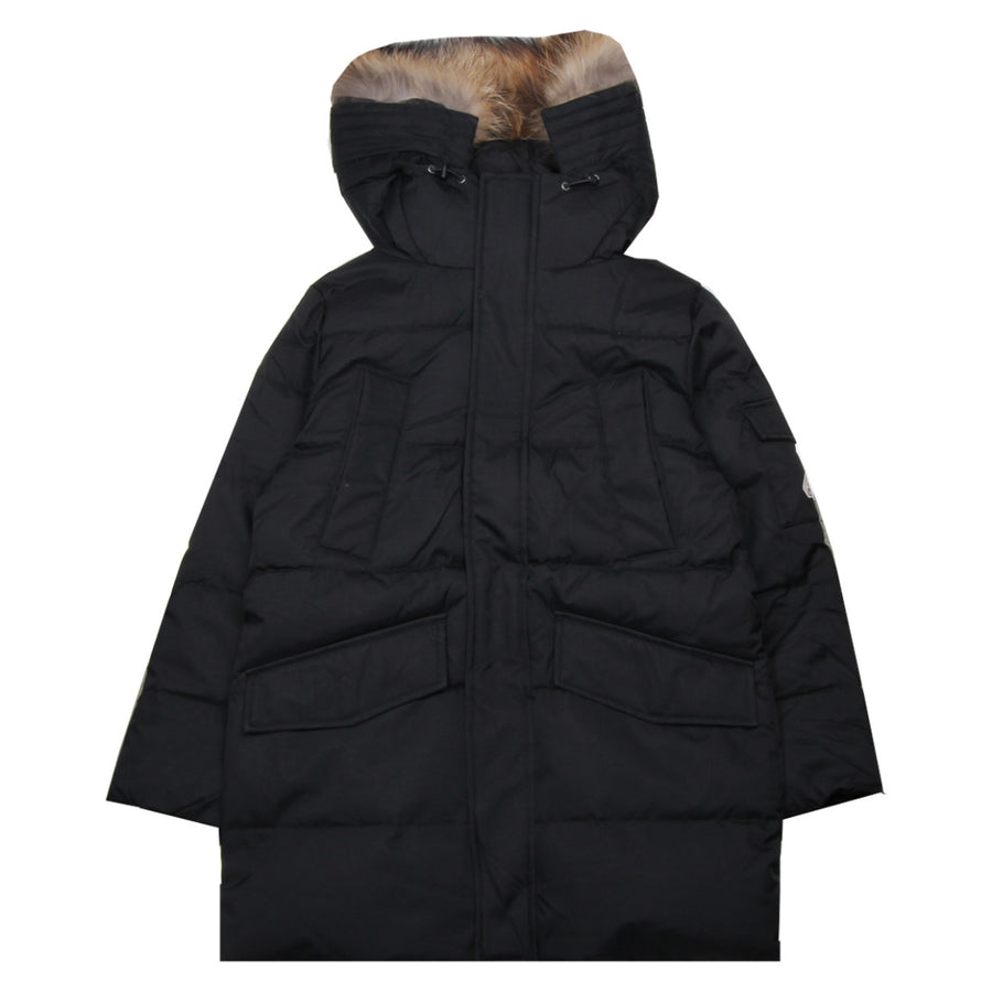 Pyrenex Kids Black Winston Down Parka Jacket Front