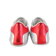 Gucci Kids Silver Ace Shoes With Gucci Stripe