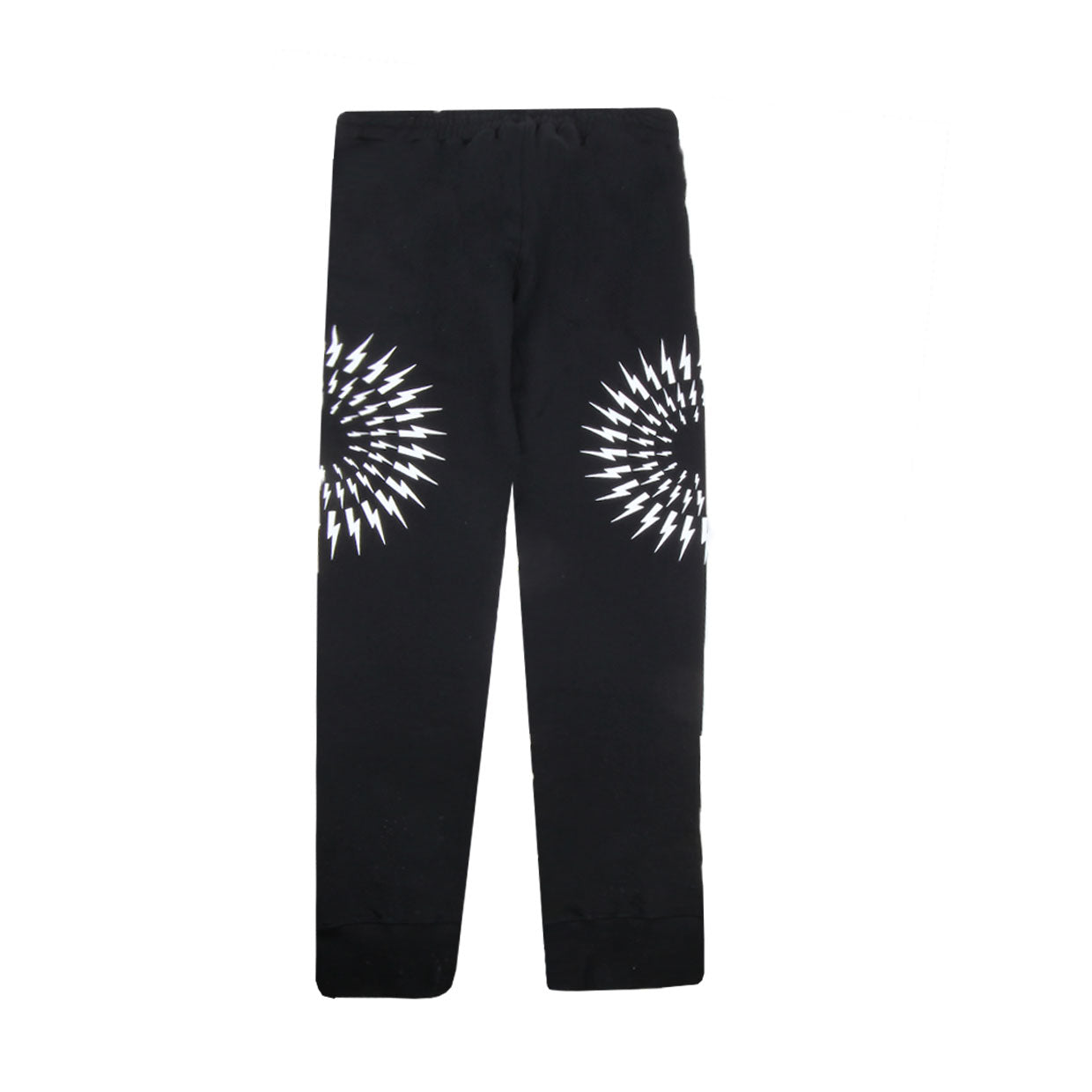 Neil Barrett Kids Black Contrasting Fair-isle Thunderbolt Trousers