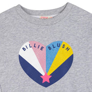 Billieblush Grey Glittery Heart Sweatshirt