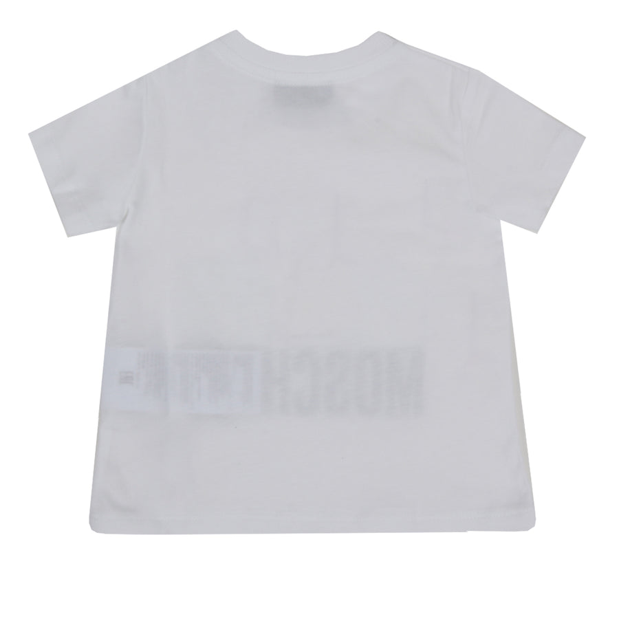 Moschino Baby White White Block Print T-shirt