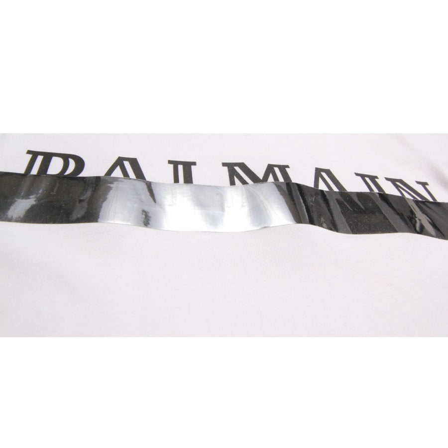 Balmain Paris White Cotton Logo T-Shirt