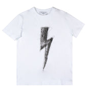 Neil Barrett Kids White Thunderbolt Logo T-shirt front 