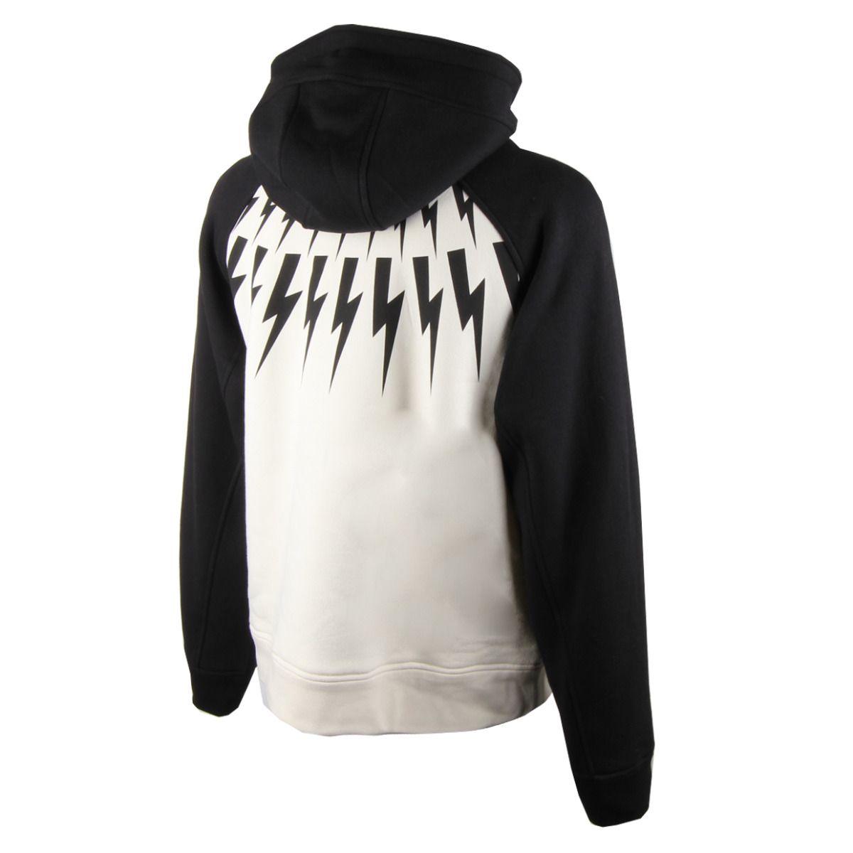 Neil Barrett Black Fair-isle Thunderbolt Hoodie