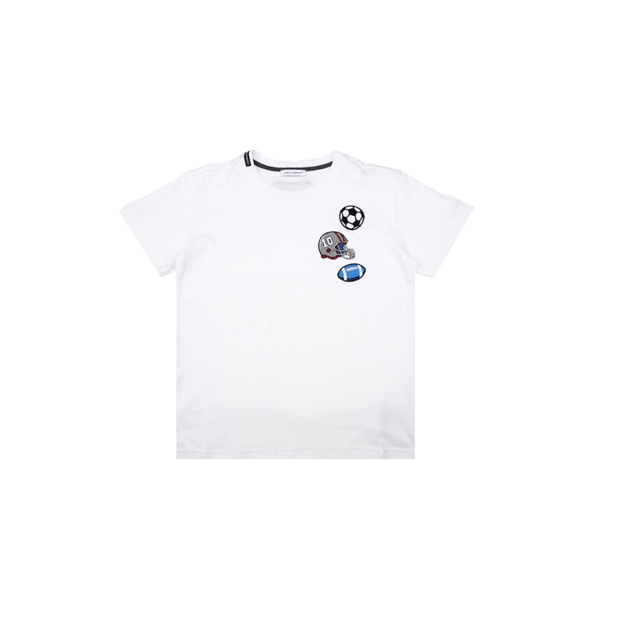 Dolce & Gabbana Kids Football White T-Shirt - Retro Designer Wear