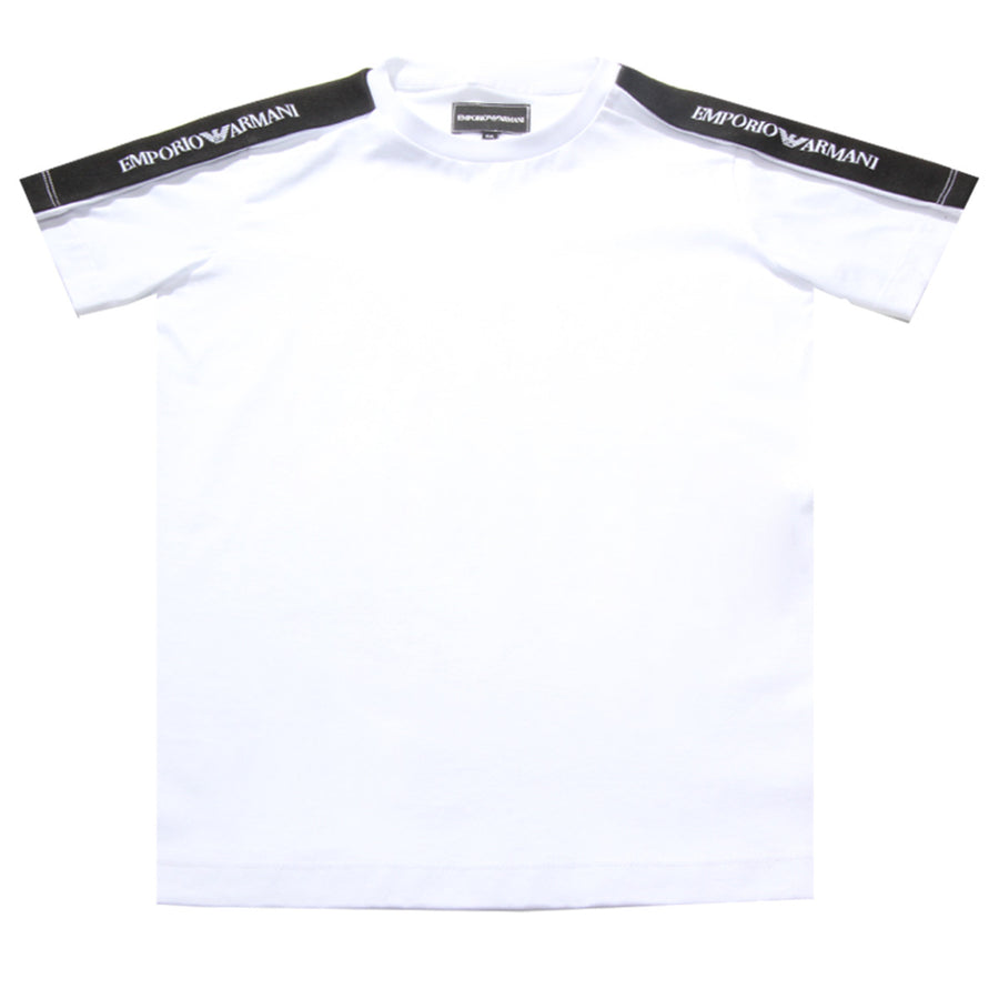 Emporio Armani White Sleeve Logo T-shirt front 