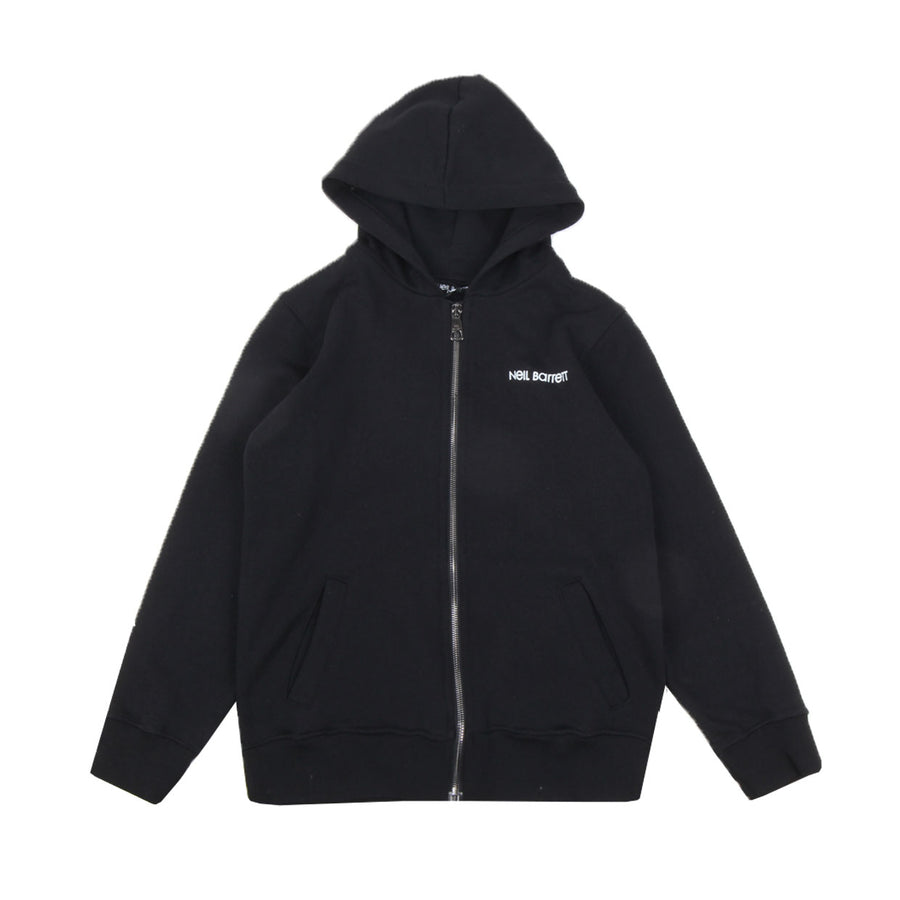 Neil Barrett Kids Black Thunderbolt Star Print Zip-up Hoodie